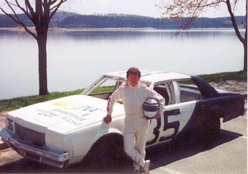 Steve standing beside the No. 35 short track race car